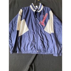 Vintage‎ Apex One New York Yankees Windbreaker Jacket Navy Blue White MLB 90s